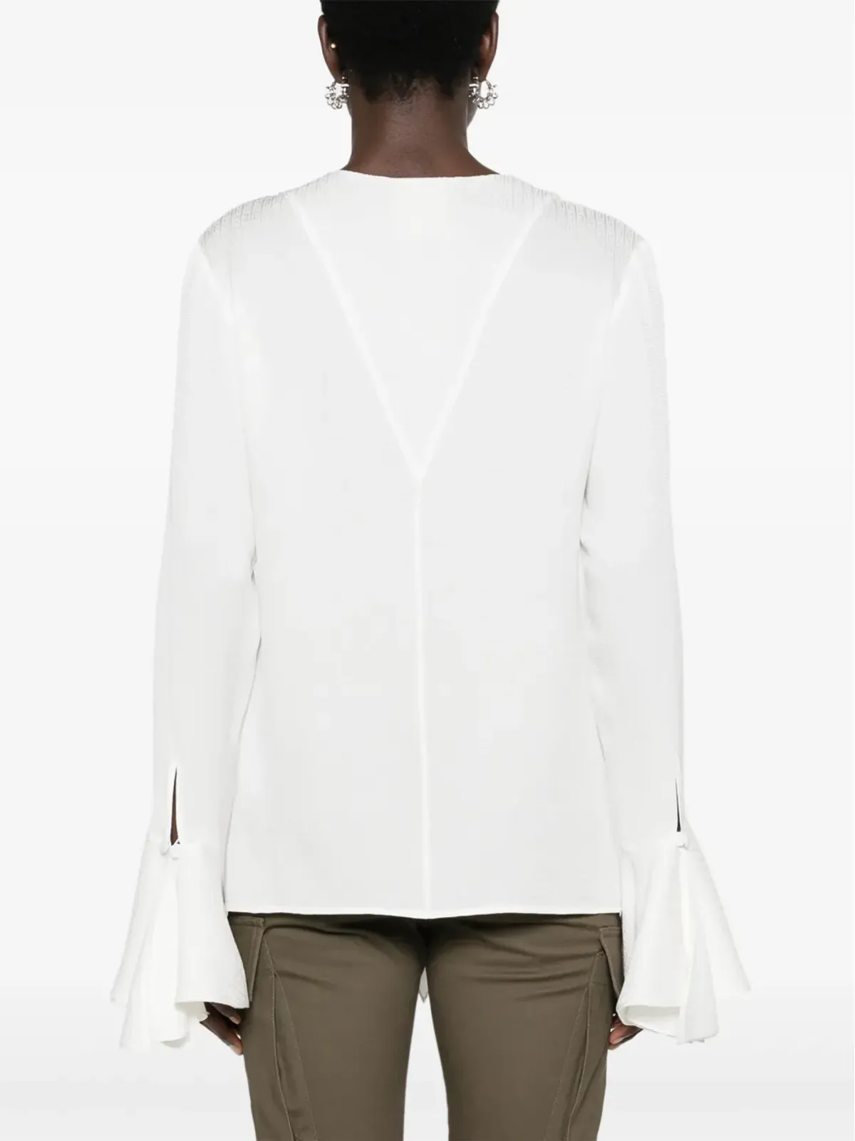 Givenchy 4Gジャカード シルク ブラウス - ホワイト - 画像4