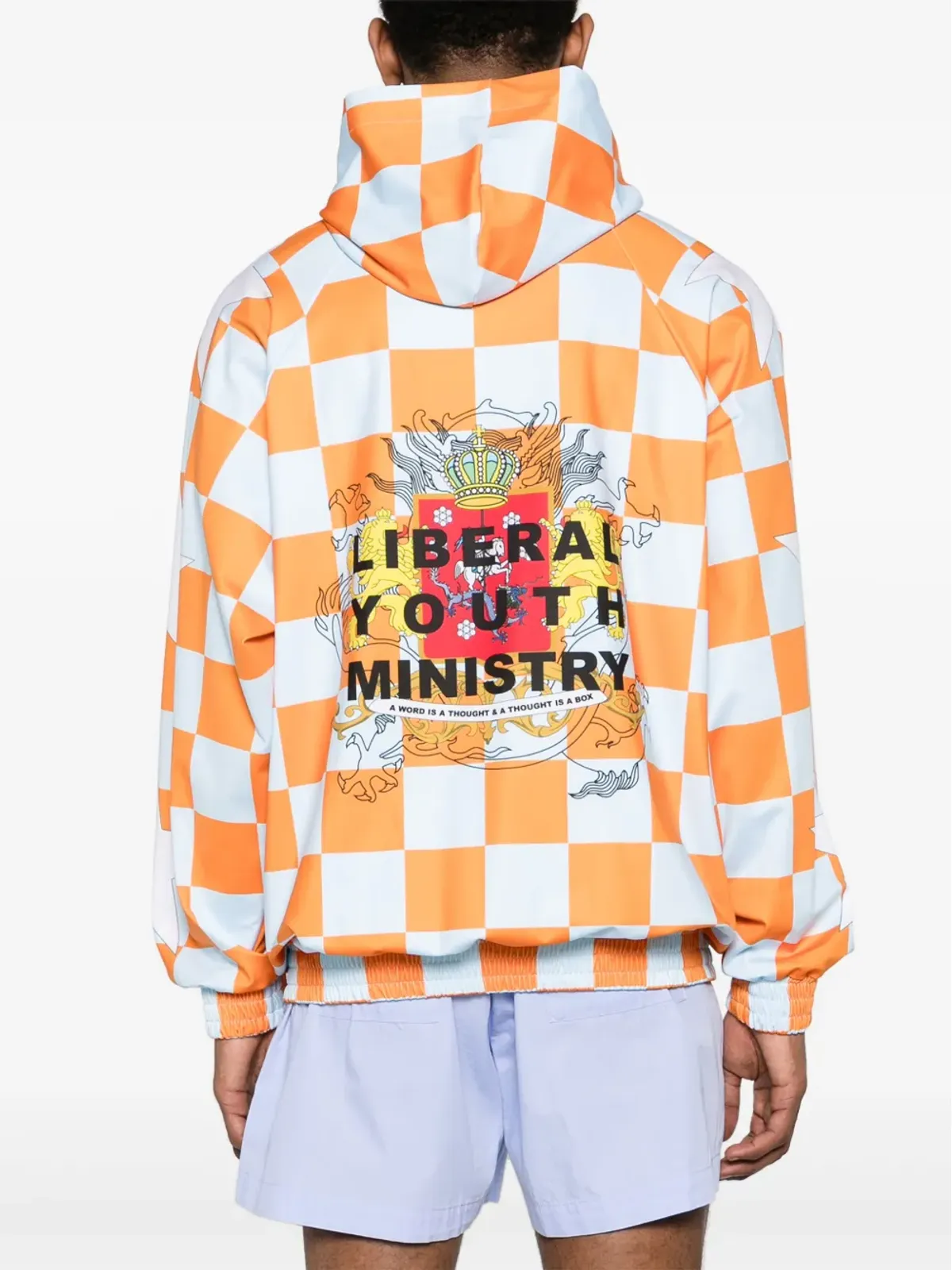 Liberal Youth Ministry ロゴ入りチェッカーボード柄フーディ - 画像3
