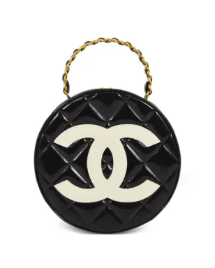CHANEL ビンテージ 1995 CC ダイヤモンドキルト バニティバッグ - ブラック - サムネイル1