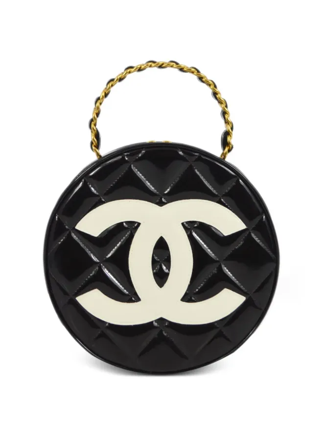 CHANEL Pre-Owned CHANEL ビンテージ 1995 CC ダイヤモンドキルト バニティバッグ - ブラックの商品画像