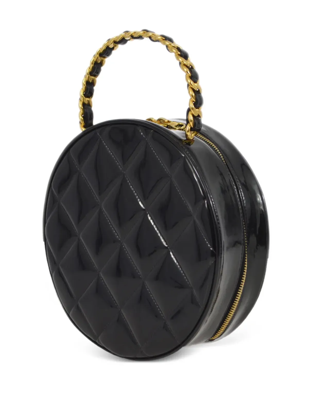 CHANEL ビンテージ 1995 CC ダイヤモンドキルト バニティバッグ - ブラック - 画像2