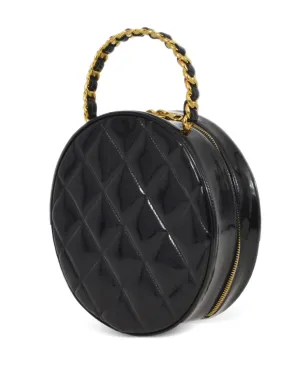 CHANEL ビンテージ 1995 CC ダイヤモンドキルト バニティバッグ - ブラック - サムネイル2