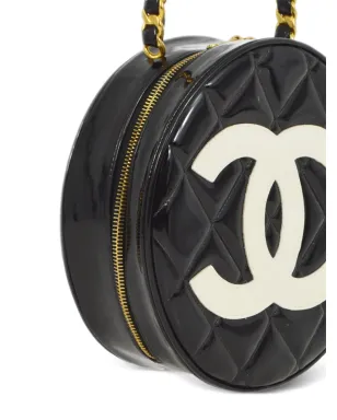 CHANEL ビンテージ 1995 CC ダイヤモンドキルト バニティバッグ - ブラック - サムネイル3