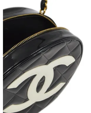 CHANEL ビンテージ 1995 CC ダイヤモンドキルト バニティバッグ - ブラック - サムネイル4