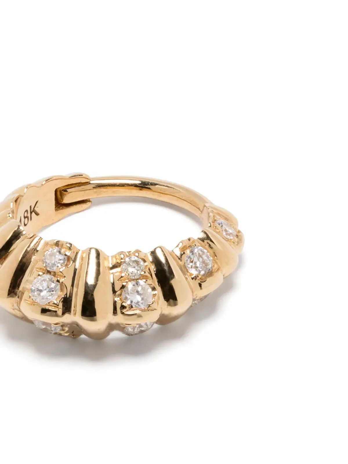 Lizzie Mandler Fine Jewelry 18kt yellow gold mini Crescent diamond single earring - 画像3