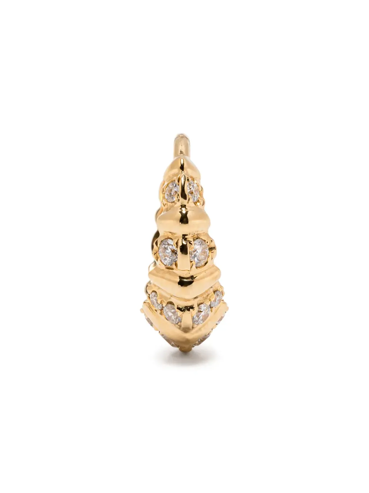 Lizzie Mandler Fine Jewelry 18kt yellow gold mini Crescent diamond single earring - 画像4