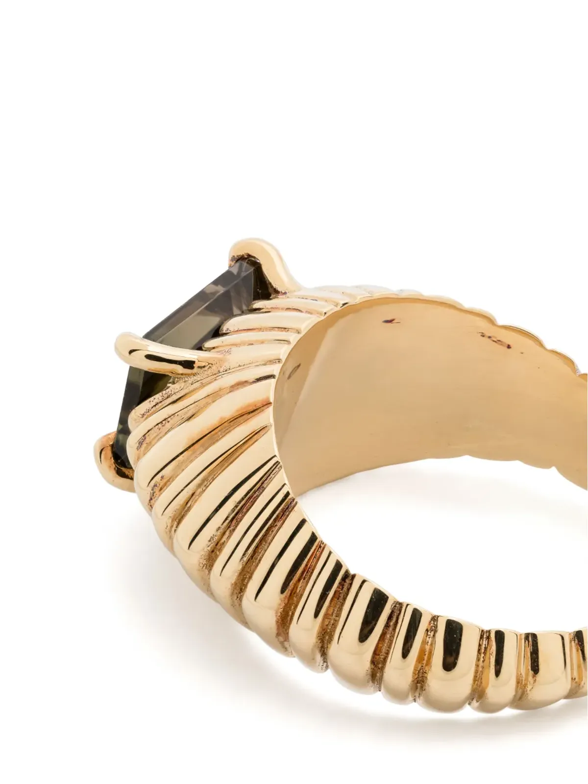 Lizzie Mandler Fine Jewelry 18kt イエローゴールド XL フルーテッド クレセント トルマリン リング - 画像3