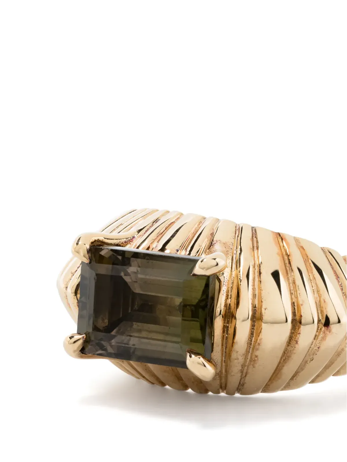 Lizzie Mandler Fine Jewelry 18kt イエローゴールド XL フルーテッド クレセント トルマリン リング - 画像4