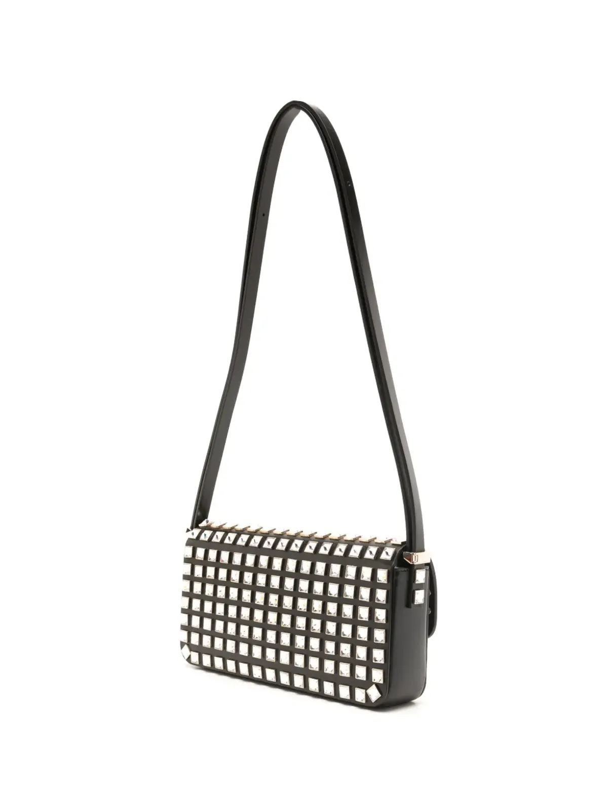 Valentino Garavani ロックスタッド E/W レザー ショルダーバッグ ブラック - 画像3