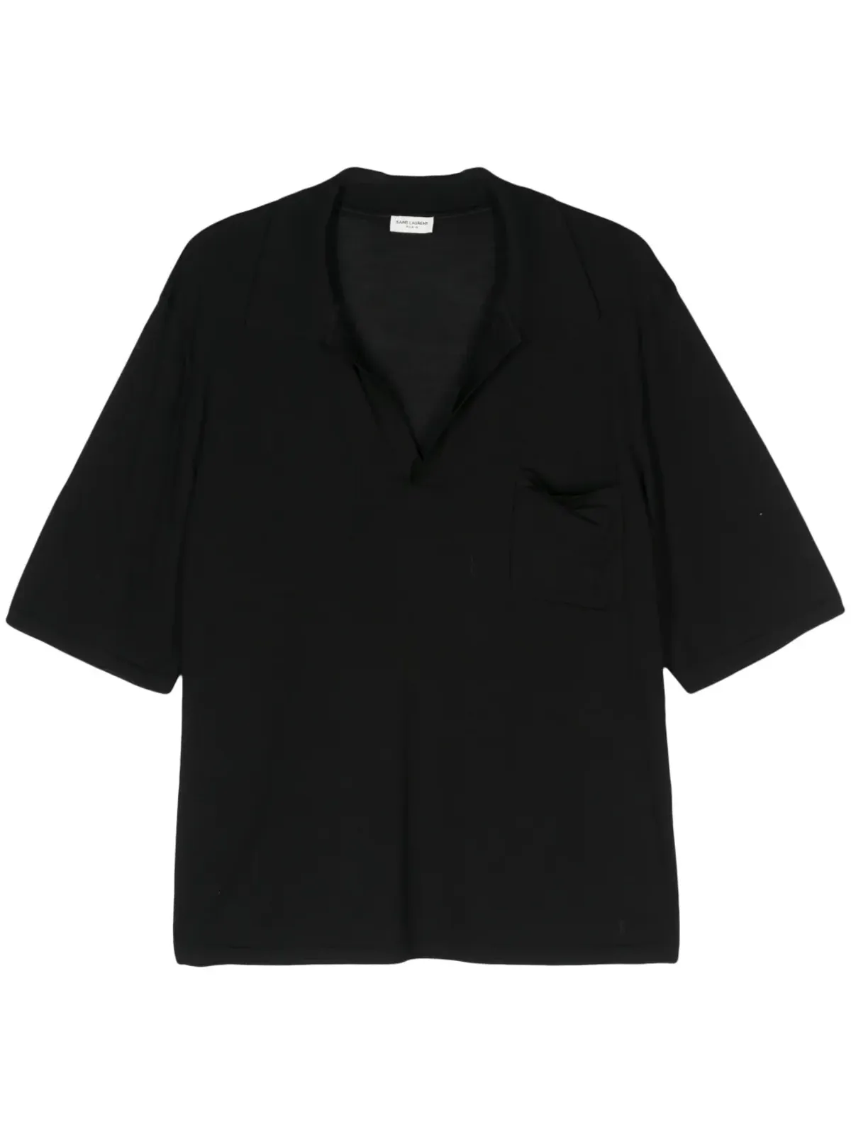 Saint Laurent カサンドル ウール ポロシャツ - ブラック - 画像1
