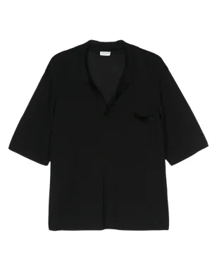 Saint Laurent カサンドル ウール ポロシャツ - ブラック - サムネイル1