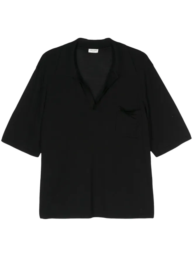 Saint Laurent Saint Laurent カサンドル ウール ポロシャツ - ブラックの商品画像