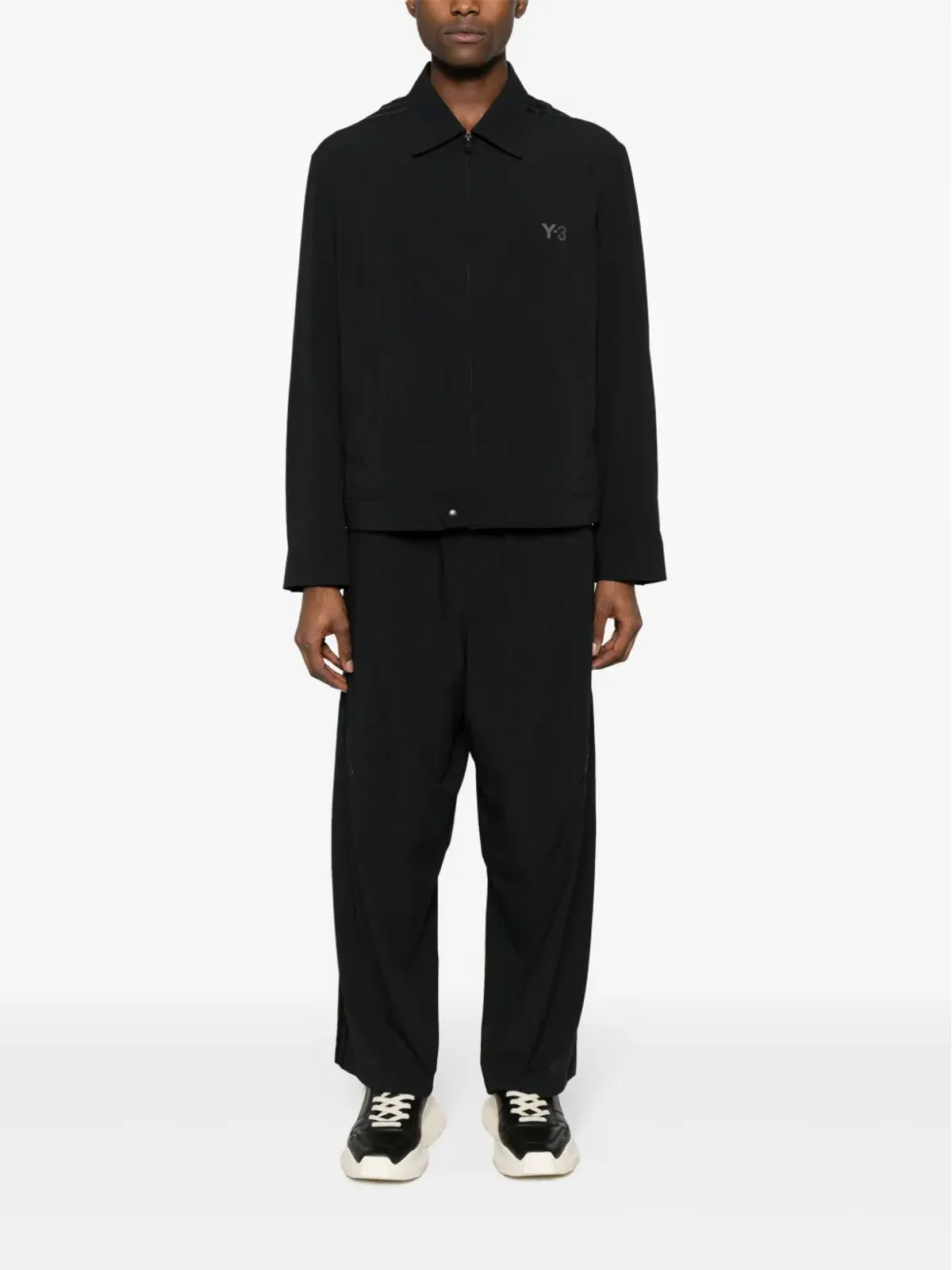 Y-3 ロゴプリント パネル入りジャケット ブラック - 画像2