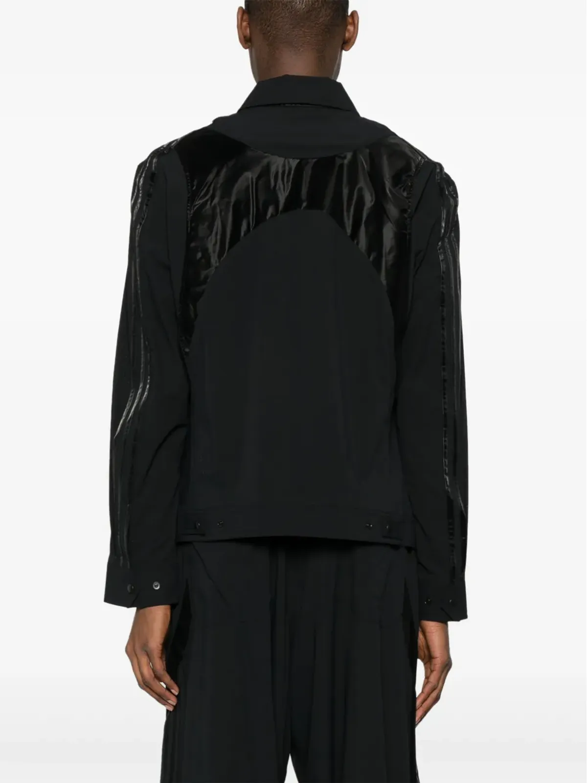 Y-3 ロゴプリント パネル入りジャケット ブラック - 画像4