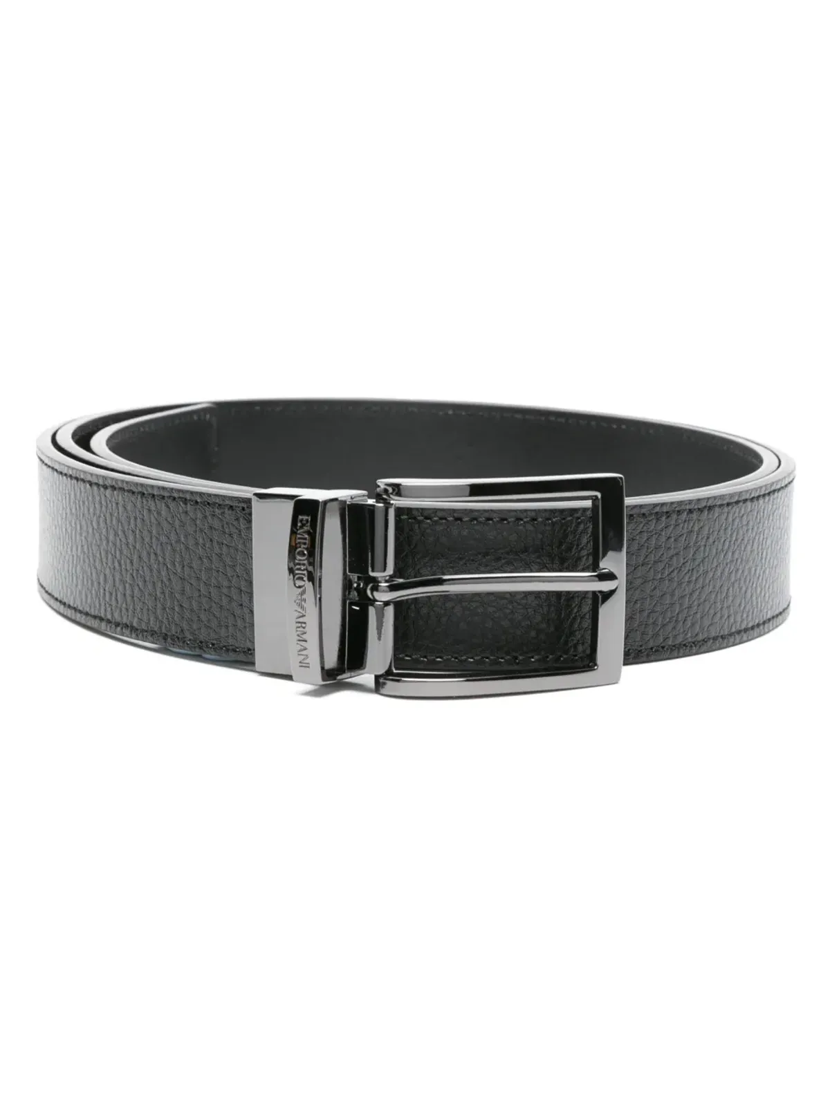Emporio Armani グレインドレザー ベルト - ブラック - 画像1