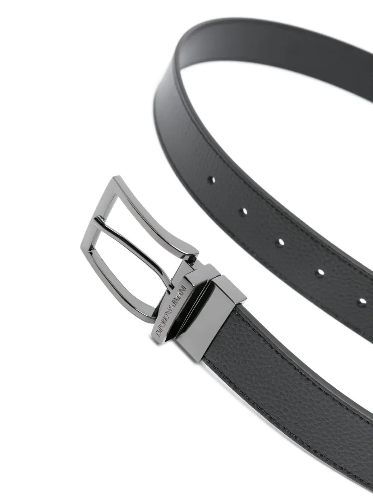 Emporio Armani グレインドレザー ベルト - ブラック - 画像2