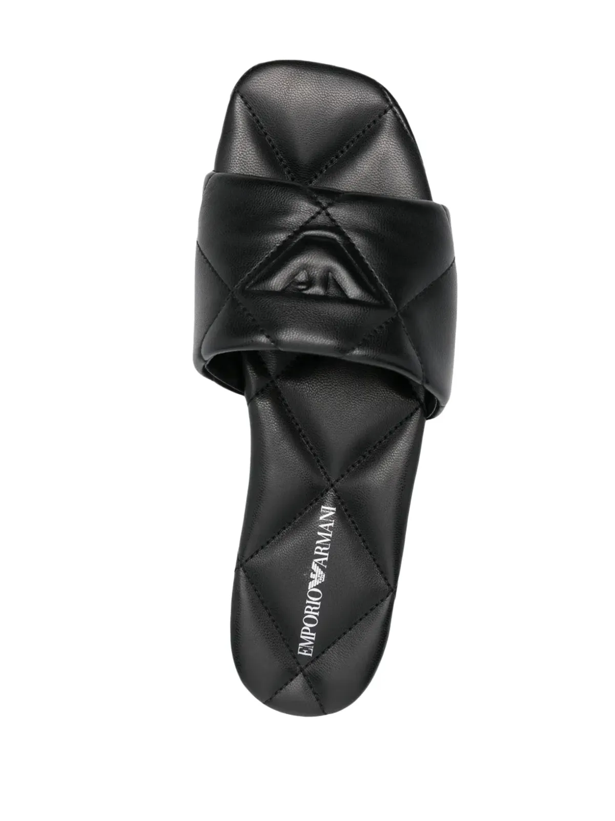Emporio Armani イーグルモチーフのキルティングサンダル - ブラック - 画像4