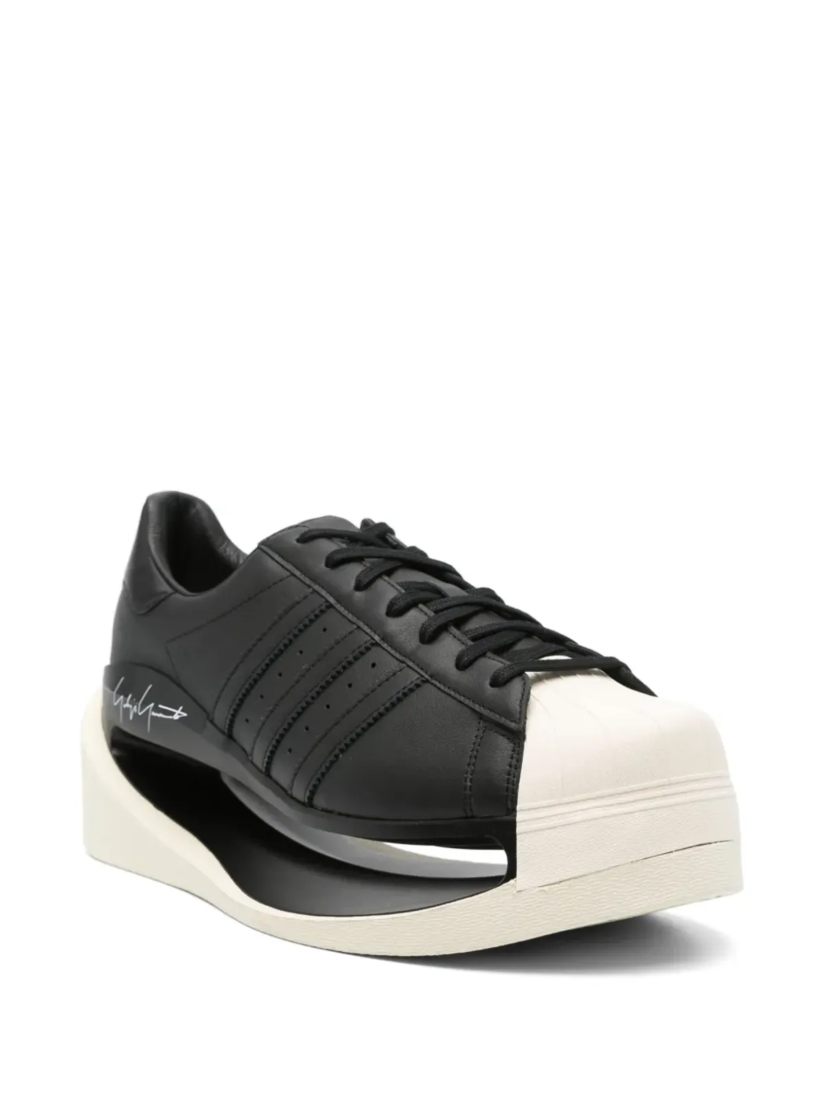 Y-3 ゲンド・スーパースター レザー スニーカー - ブラック - 画像2