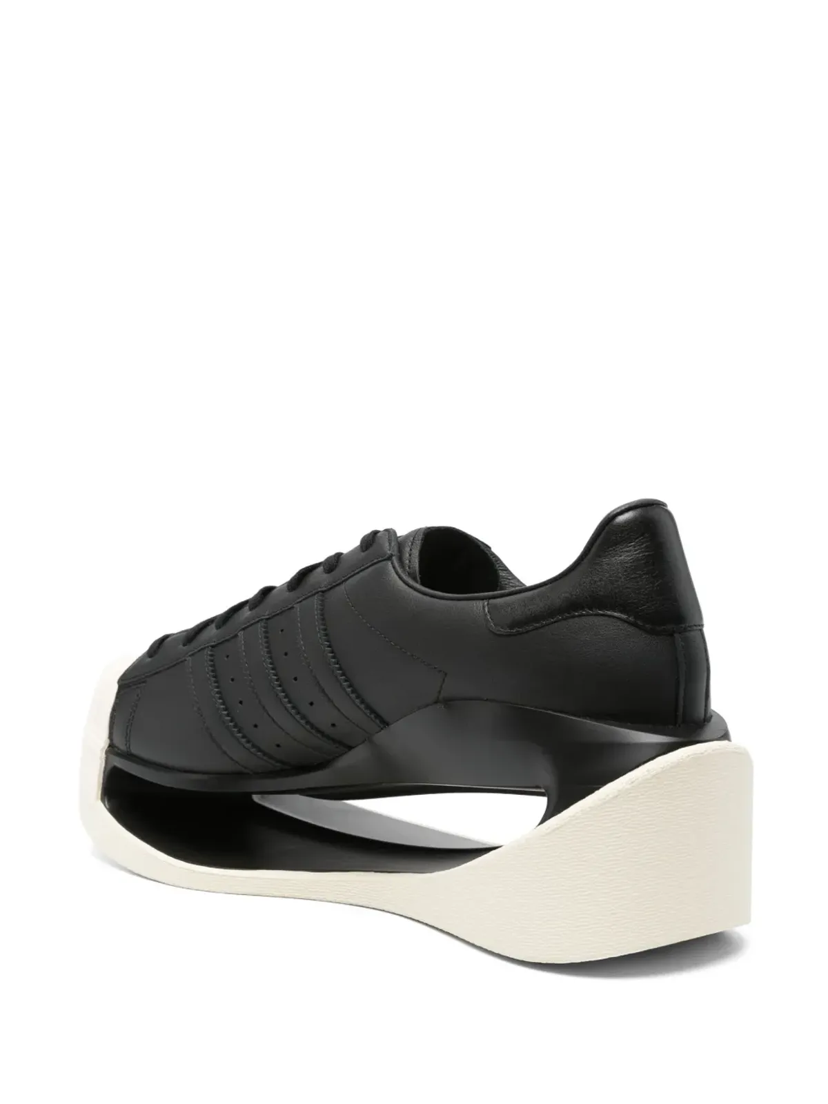Y-3 ゲンド・スーパースター レザー スニーカー - ブラック - 画像3
