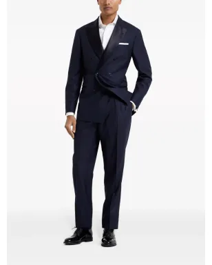 Brunello Cucinelli ダブルブレステッド ウールスーツ - ブルー - サムネイル3