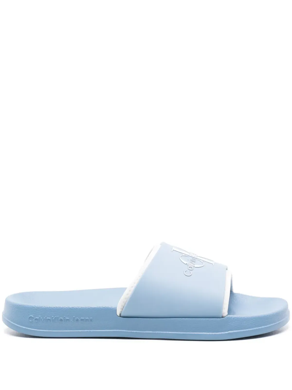 Calvin Klein Jeans logo-detail layered slides - Blue - 画像1