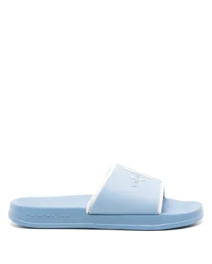 Calvin Klein Jeans logo-detail layered slides - Blue - サムネイル1