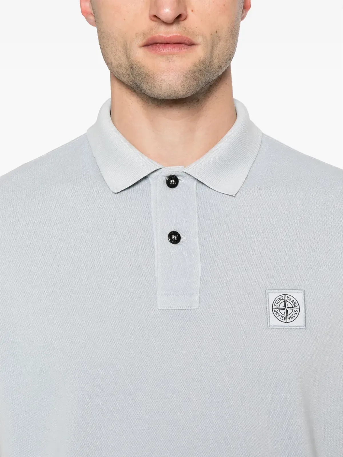Stone Island Compassモチーフ付き コットン ポロシャツ - グレー - 画像5