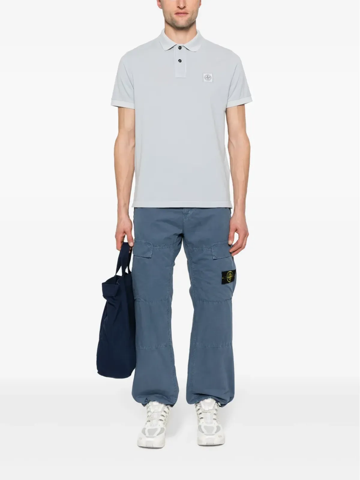 Stone Island Compassモチーフ付き コットン ポロシャツ - グレー - 画像2