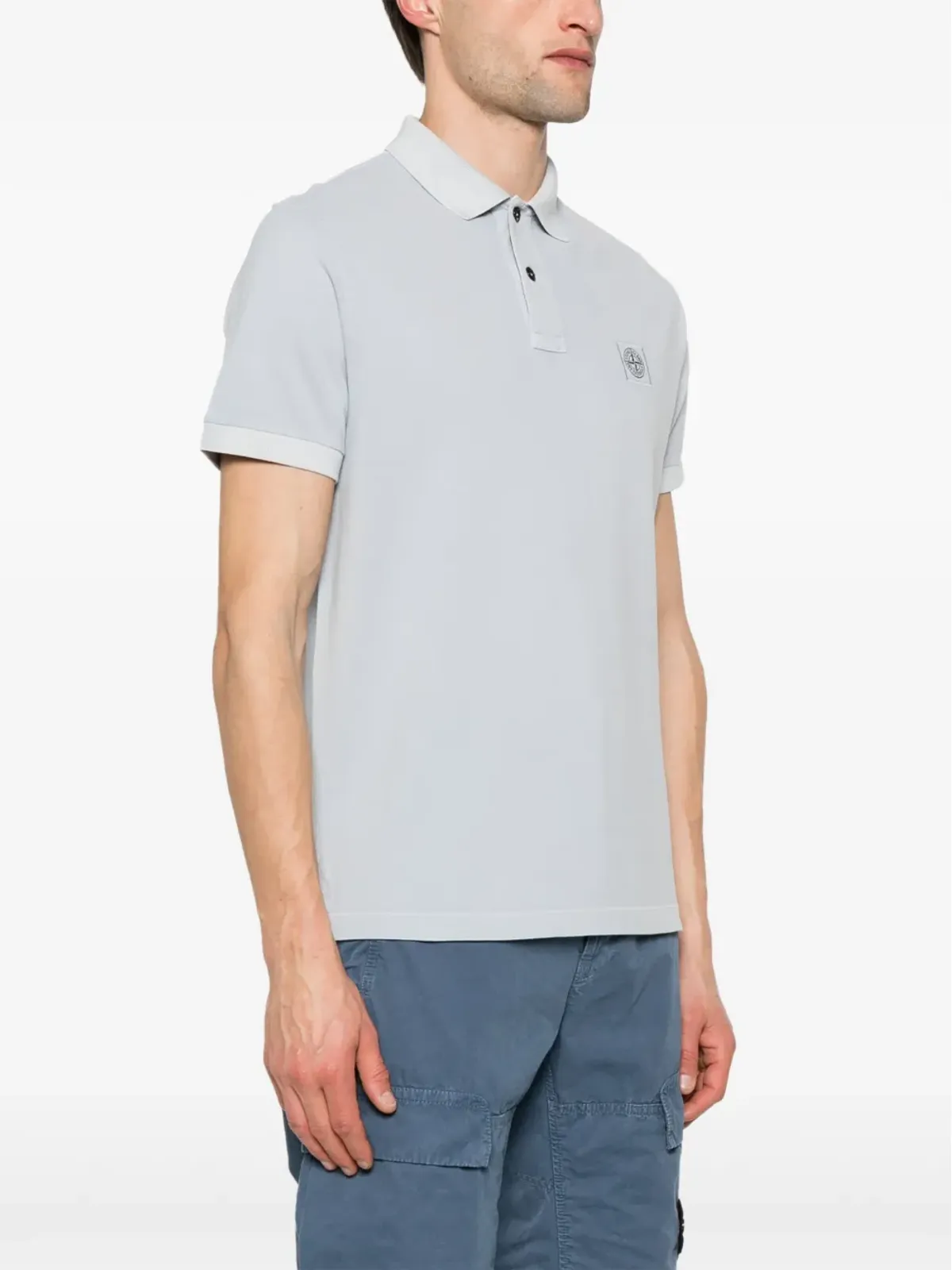 Stone Island Compassモチーフ付き コットン ポロシャツ - グレー - 画像3