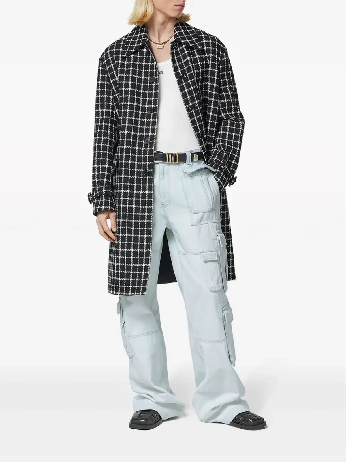Versace ワイドレッグカーゴジーンズ ブルー - 画像2