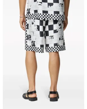 Versace バロッコ チェック柄ショーツ - ブラック - サムネイル4
