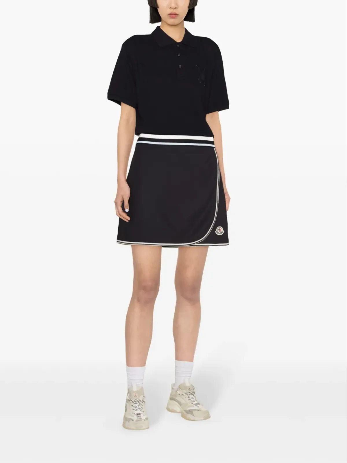 Moncler ロゴパッチ付き ラップ風 テニススカート - ブルー - 画像2