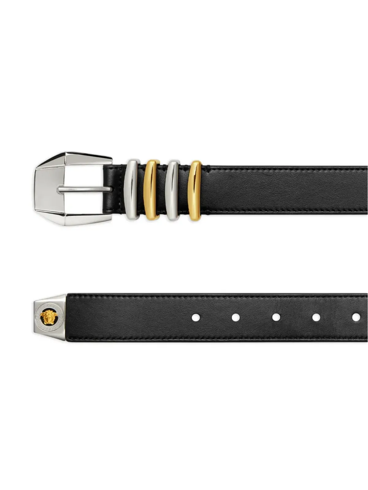 Versace メデューサモチーフ レザーベルト - ブラック - 画像2