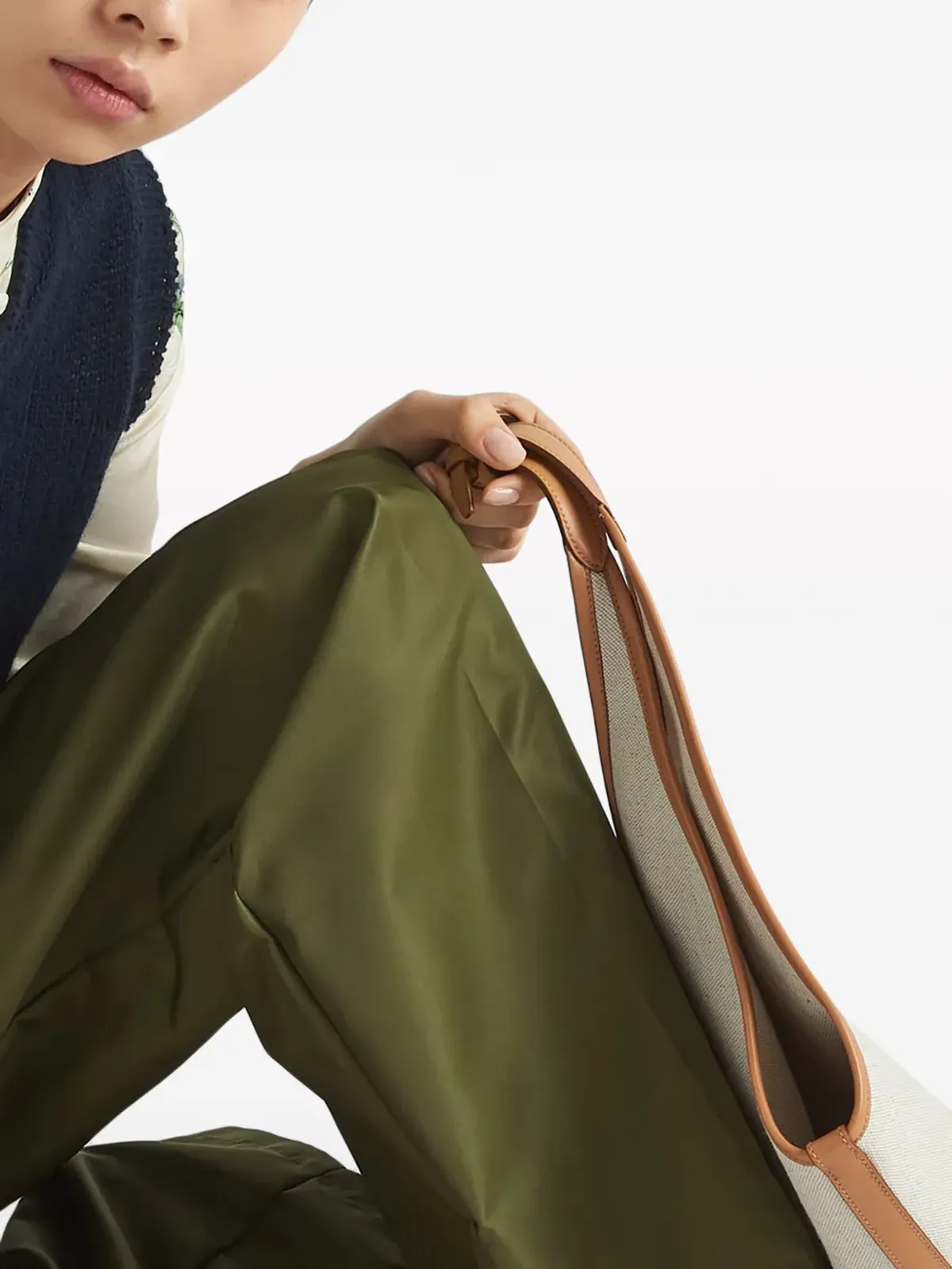 Prada Re-Nylon ストレートレッグパンツ グリーン - 画像5