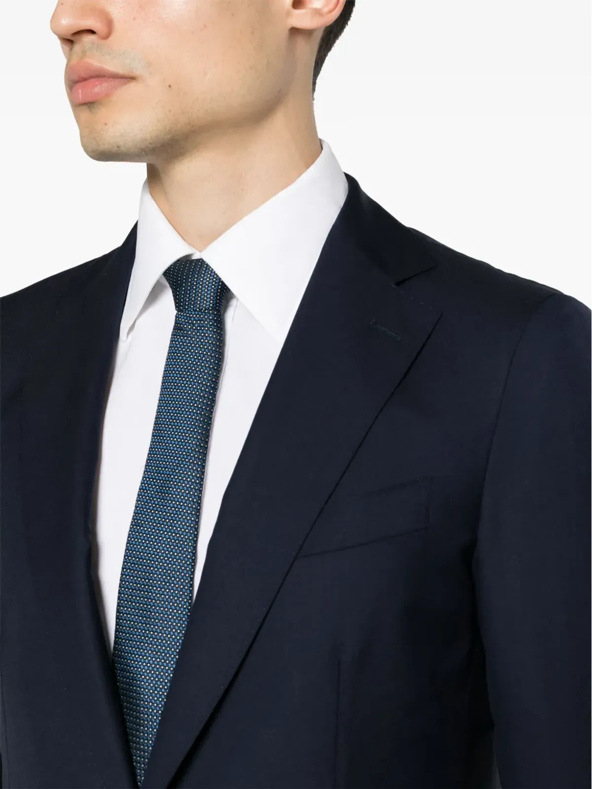 Bagnoli Sartoria Napoli ミッドナイトブルー バージンウール ツイル スーツ - 画像5