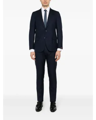 Bagnoli Sartoria Napoli ミッドナイトブルー バージンウール ツイル スーツ - サムネイル2