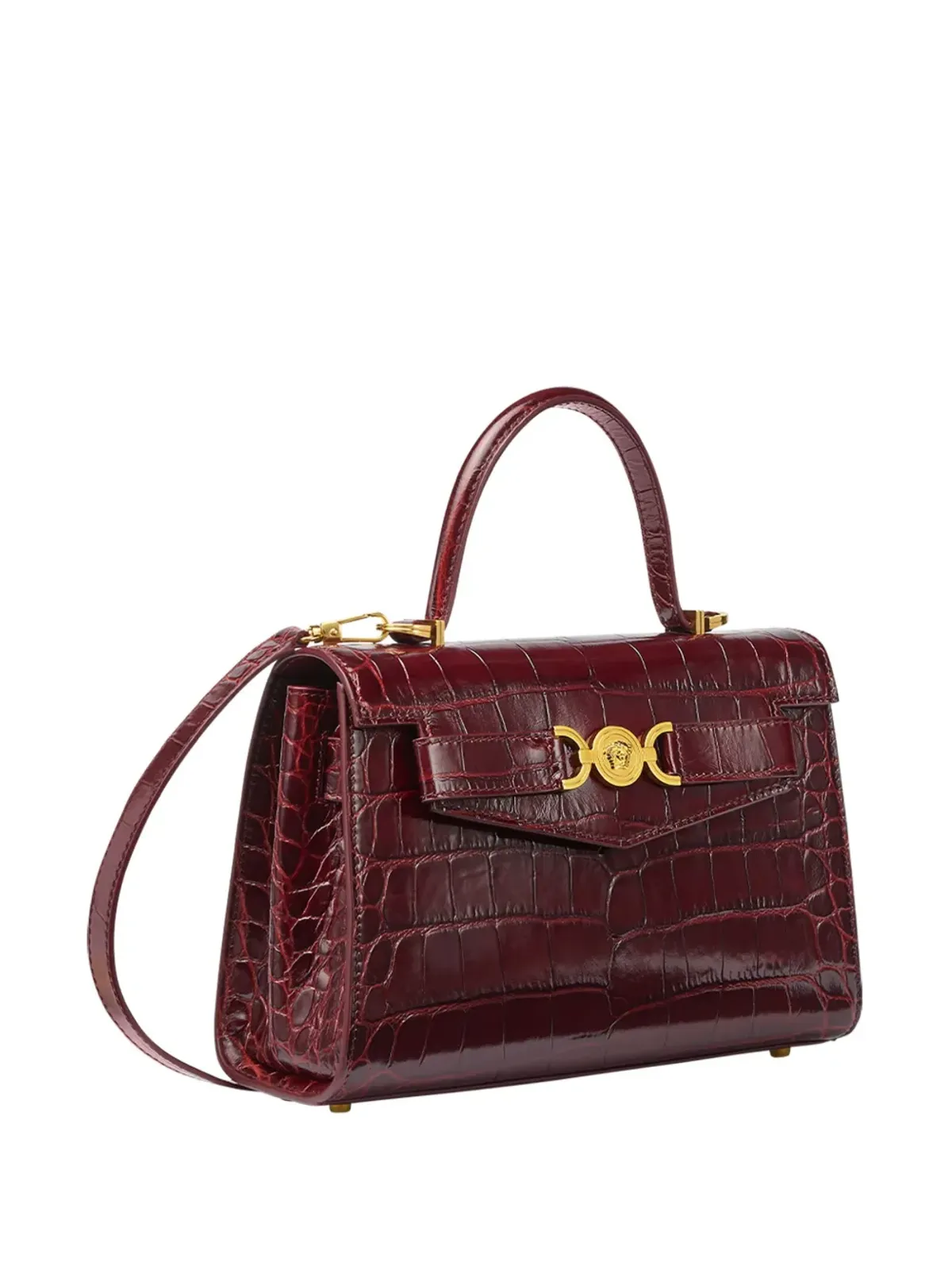 Versace クロコダイルエンボスレザートートバッグ - ブラウン - 画像4