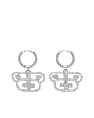 A BATHING APE® クリスタル装飾のドロップピアス - シルバー - サムネイル1