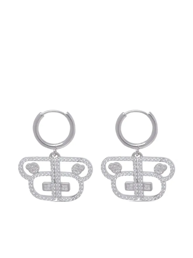 A BATHING APE® A BATHING APE® クリスタル装飾のドロップピアス - シルバーの商品画像