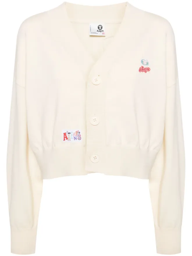 A BATHING APE® A BATHING APE® ロゴアップリケ Vネック カーディガンの商品画像