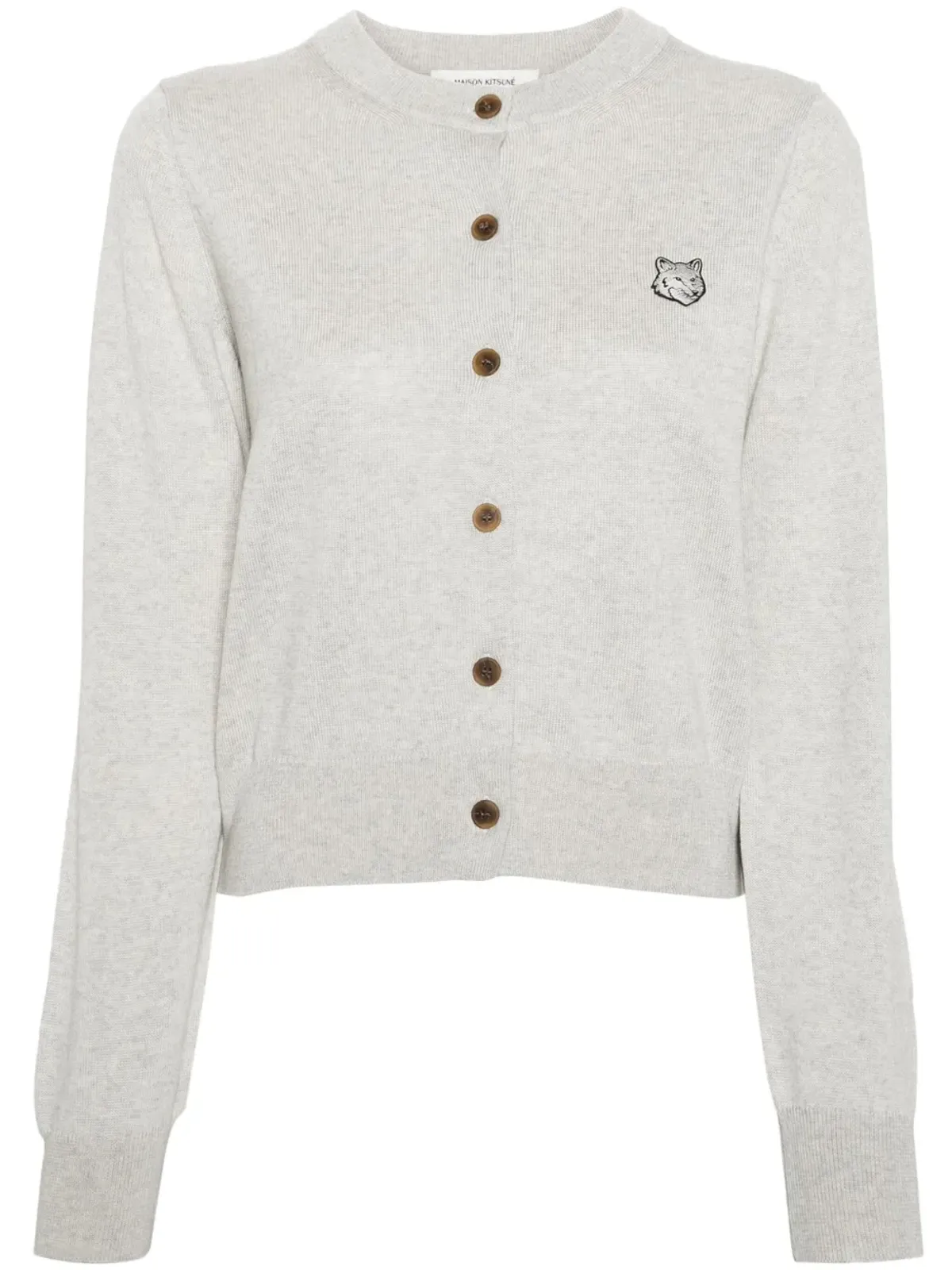 Maison Kitsuné ボールド フォックスヘッド ウール カーディガン - グレー - 画像1