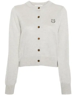 Maison Kitsuné ボールド フォックスヘッド ウール カーディガン - グレー - サムネイル1
