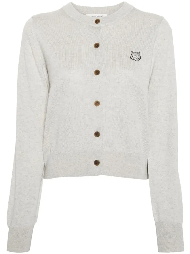 Maison Kitsuné Maison Kitsuné ボールド フォックスヘッド ウール カーディガン - グレーの商品画像