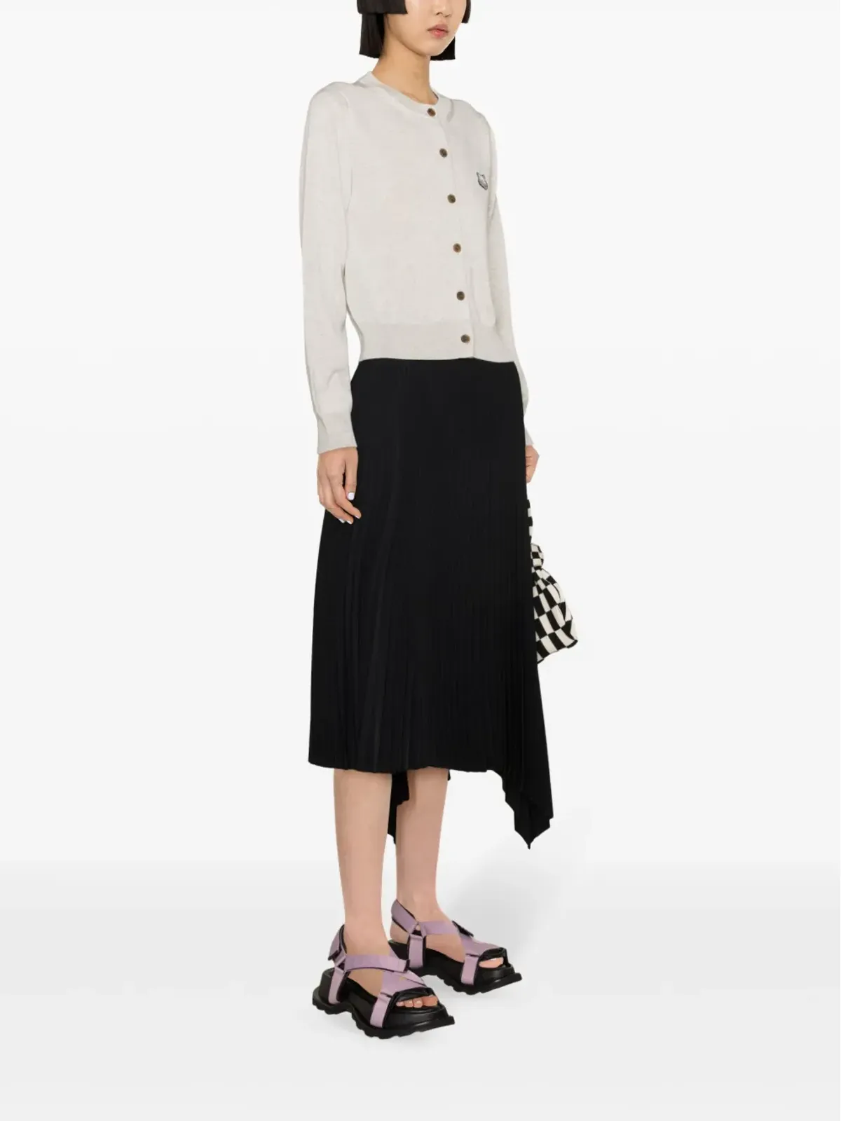 Maison Kitsuné ボールド フォックスヘッド ウール カーディガン - グレー - 画像3