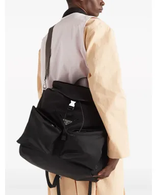 Prada リサイクルナイロンのレザートリム付きバックパック - ブラック - サムネイル2