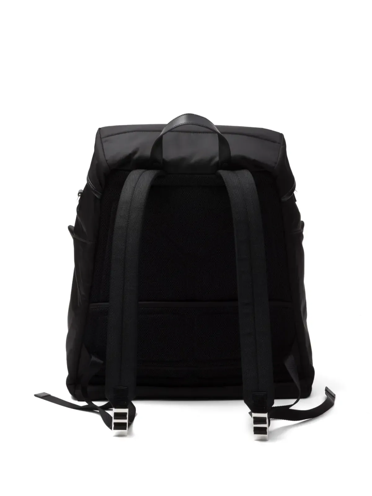 Prada リサイクルナイロンのレザートリム付きバックパック - ブラック - 画像4