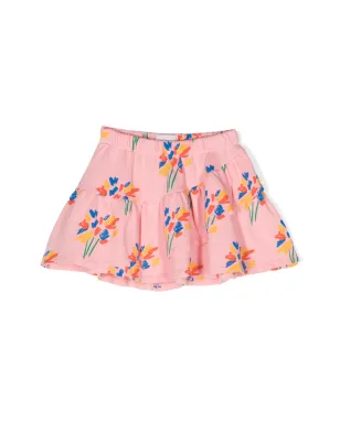 Bobo Choses 花火プリントのフリルAラインスカート（ピンク） - サムネイル1