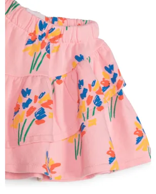 Bobo Choses 花火プリントのフリルAラインスカート（ピンク） - サムネイル3