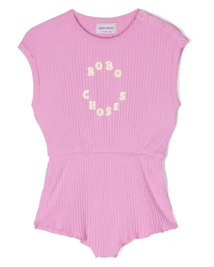 Bobo Choses ロゴプリント入りリブ編みロンパース - サムネイル1
