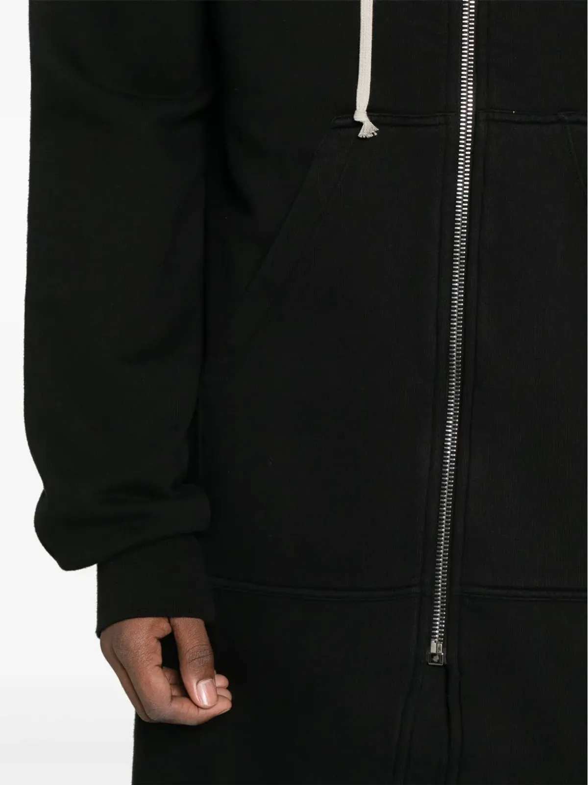 Rick Owens DRKSHDW アシンメトリック コットン ジップド フーディ - 画像5